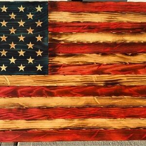 Wooden American Flag Wall Art